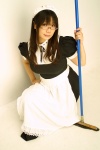 apron broom chocoball cosplay glasses hairband looking_over_glasses maid maid_uniform tagme_character tagme_series rating:Safe score:0 user:nil!