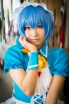 apron ayanami_rei blue_hair bowtie collar cosplay dress hairband maid maid_uniform neon_genesis_evangelion wristband yucchi rating:Safe score:0 user:pixymisa
