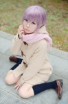coat cosplay glasses hayase_ami kneesocks nagato_yuki pantyhose pleated_skirt purple_hair scarf school_uniform skirt suzumiya_haruhi_no_yuuutsu rating:Safe score:2 user:nil!