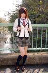 backpack blazer blouse costume kneesocks ogawa_sayuri pleated_skirt school_uniform skirt tie vest rating:Safe score:2 user:nil!