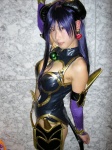 armor astaroth cosplay demon_girl elbow_gloves gloves horns pantyhose purple_hair shinrabansho tail tamura_teru rating:Safe score:1 user:nil!