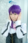 aquarion_evol blouse boots bowtie cosplay hairbow maitako purple_hair school_uniform suzushiro_mikono rating:Safe score:0 user:pixymisa