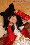 animal_ears bed cape cat_ears cosplay dress elbow_gloves fate/series fate/stay_night fingerless_gloves gloves red_devil saku tohsaka_rin rating:Safe score:0 user:nil!