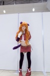 animal_ears cat_ears choker cosplay croptop gloves kanro midriff miniskirt nina_(wazu_wasu) orange_hair skirt tail wazu_wasu rating:Safe score:1 user:pixymisa