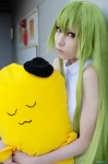 cc cheese-kun code_geass cosplay croptop green_hair houtou_singi stuffed_animal rating:Safe score:0 user:nil!