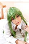 asakura_hina barefoot bed cc code_geass cosplay green_hair rating:Safe score:1 user:Log