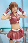cosplay enuko fingerless_gloves gloves headset meiko miniskirt shorts skirt vest vocaloid rating:Safe score:1 user:nil!