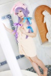 amatsuka_miyu bathroom bathtub cosplay hairbow patchouli_knowledge purple_hair touhou towel rating:Safe score:2 user:nil!