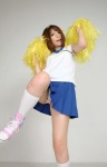 cheerleader_uniform cosplay hairband hair_ribbons higurashi_rin kneesocks panties pleated_skirt pom_poms skirt suzumiya_haruhi suzumiya_haruhi_no_yuuutsu tank_top rating:Safe score:0 user:nil!