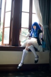 bernkastel blue_hair bows cosplay dress garters kara tail thighhighs umineko_no_naku_koro_ni zettai_ryouiki rating:Safe score:2 user:pixymisa