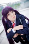 akitsu_honoka blazer blouse cosplay kneesocks k-on! nakano_azusa ribbon_tie school_uniform shoulder_bag twintails violet_hair rating:Safe score:0 user:pixymisa