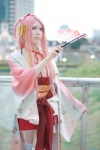 braid cosplay fan garter_straps keito kimono obi original pink_eyes pink_hair thighhighs twintails zettai_ryouiki rating:Safe score:0 user:pixymisa