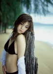 beach bikini blouse cleavage fukuoka_sayaka ns_eyes_235 open_clothes swimsuit rating:Safe score:0 user:nil!