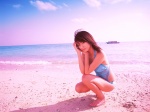 beach bikini cleavage halter_top kosaka_yuka ocean splash_girl swimsuit rating:Safe score:1 user:nil!