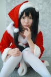 cosplay k-on! nakano_azusa nana_(iv) pantyhose santa_costume stocking_cap twintails white_legwear rating:Safe score:1 user:pixymisa