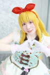 <3 aikatsu! blonde_hair cosplay dress gloves hairbow hoshimiya_ichigo nariko rating:Safe score:0 user:nil!