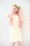 cosplay dress just_be_friends_(vocaloid) megurine_luka mikuron pink_hair vocaloid wreath rating:Safe score:0 user:nil!