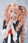 blouse cardigan choker cosplay danganronpa enoshima_junko houtou_singi orange_hair school_uniform tie twintails rating:Safe score:2 user:nil!