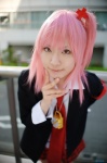 blazer blouse cosplay hinamori_amu ibara pink_hair pleated_skirt school_uniform shugo_chara! side_ponytail skirt tie rating:Safe score:0 user:nil!