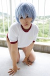 ayanami_rei blue_hair buruma chocoball chokoa_hokan_keikaku cosplay gym_uniform neon_genesis_evangelion shorts socks tshirt rating:Safe score:0 user:nil!