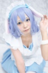 animal_ears apron blue_hair bunny_ears cleavage cosplay dress hairband kai_(ii) maid maid_uniform tagme_character tagme_series rating:Safe score:0 user:nil!