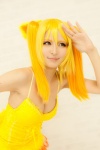 animal_ears blonde_hair cleavage cosplay dress fox_ears na-san na's_tail original rating:Safe score:2 user:nil!