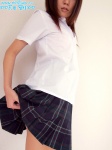 arata_chika blouse hairband pleated_skirt school_uniform skirt skirt_lift rating:Safe score:0 user:nil!