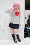 ayasaki_remi blouse bowtie cosplay hori-san_to_miyamura-kun kneesocks pantyhose pink_hair pleated_skirt sheer_legwear skirt sweater twintails yuchi rating:Safe score:1 user:pixymisa