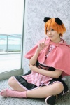 animal_ears blouse cosplay dog_ears forest hood jumper kaieda_kae mayuzumi_kaoru orange_hair pantyhose socks rating:Safe score:0 user:nil!