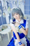 apron cosplay dress hairband izayoi_sakuya knives maid maid_uniform maropapi silver_hair touhou twin_braids rating:Safe score:0 user:nil!