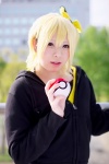 blonde_hair blouse cosplay mouse_ears omi pikachu pokeball pokemon track_jacket rating:Safe score:0 user:pixymisa