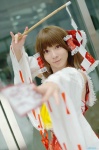 cosplay croptop detached_sleeves hairbow hakurei_reimu maropapi miko skirt touhou rating:Safe score:1 user:nil!