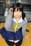 blouse katou_mari pleated_skirt ribbon school_uniform skirt sweater thighhighs zettai_ryouiki rating:Questionable score:1 user:pixymisa