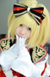 blonde_hair chili cosplay dress gloves hairbow kagamine_rin ryuu_no_naku_hakoniwa_yori_(vocaloid) vocaloid rating:Safe score:0 user:nil!
