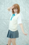blouse cosplay hair_clips hirasawa_yui kneesocks k-on! pleated_skirt school_uniform skirt sweater_vest uu rating:Safe score:1 user:nil!