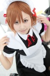 apron cosplay hairband hairbows maid maid_uniform misaka_mikoto misaki ribbon_tie to_aru_kagaku_no_railgun rating:Safe score:1 user:pixymisa