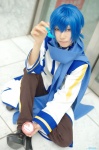 blue_hair coat cosplay crossplay kaito scarf tatsuki_(ii) trousers vocaloid rating:Safe score:1 user:nil!