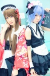 apron blonde_hair blue_hair boots cosplay crossplay hairband kimono maid maid_uniform nana nao_(otosuki) otoko_no_ko_wa_meido_fuku_ga_osuki!? pantyhose sleeveless_blouse tatsuki_(ii) thighhighs vest yuki_(otosuki) rating:Safe score:0 user:nil!