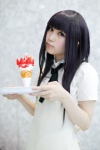 apron blouse bowtie cosplay ice_cream nina_(ii) serving_tray waitress waitress_uniform working!! yamada_aoi rating:Safe score:1 user:pixymisa