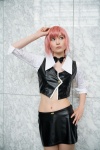 cosplay leather midriff miniskirt pachi-slot_sengen_rio_de_carnival paranoiko pink_hair rio_rollins_tachibana skirt vest rating:Safe score:2 user:nil!