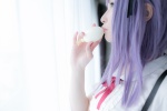 atsuki blouse cosplay dagashi_biyori dagashi_kashi hairband purple_hair shidare_hotaru suspenders rating:Safe score:0 user:nil!