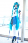 aqua_hair choker corset cosplay hatsune_miku headset miniskirt skirt tatsuki_(ii) thighhighs twintails vocaloid zettai_ryouiki rating:Safe score:2 user:nil!