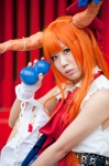 balls bows chains cosplay horns ibuki_suika orange_hair sleeveless_blouse touhou yae_maiko rating:Safe score:0 user:pixymisa