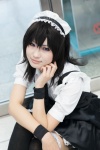 apron boku_wa_tomodachi_ga_sukunai cosplay hairband maid maid_uniform mikazuki_yozora ribbon_tie slip thighhighs wristband yuiko zettai_ryouiki rating:Safe score:0 user:pixymisa
