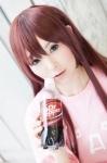 akitsu_honoka blue_eyes bottle cosplay dr._pepper makise_kurisu red_hair soda steins;gate tshirt rating:Safe score:1 user:pixymisa