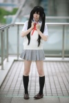 blouse cosplay kneesocks k-on! nakano_azusa onagi_mayu pleated_skirt school_uniform skirt sweater_vest twintails rating:Safe score:1 user:nil!