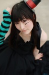 akiyama_mio cosplay dress kamishiro_hana k-on! one_elbow_glove striped top_hat rating:Safe score:0 user:nil!