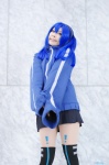 blue_hair cosplay ene headphones kagerou_project mashiro_ayaki pantyhose pleated_skirt print_legwear sheer_legwear skirt thighhighs track_jacket twintails zettai_ryouiki rating:Safe score:2 user:nil!