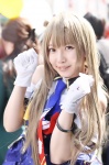 amatsuka_miyu apron blonde_hair cosplay dress gloves love_live!_school_idol_project minami_kotori side_ponytail tie rating:Safe score:0 user:nil!