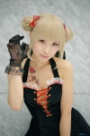 blonde_hair cleavage cosplay dress gloves hairbows original twin_buns uri rating:Safe score:0 user:nil!